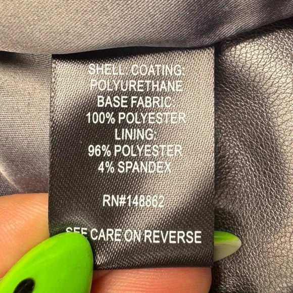 Torrid Plus Size 0X Metallic Faux Leather Moto Biker Jacket Silver Gray - Picture 9 of 11